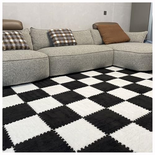 Plüsch-Puzzlematten für den Boden, ineinandergreifende Schaumstoff-Bodenmatte, 30 x 30 cm quadratische Flauschige Schaumstofffliesen, weiche Spielmatten für den Raumbereich (Größe: 16 Stück, Farbe: W Plüsch-Puzzlematten für den Boden, ineinandergreifende Schaumstoff-Bodenmatte, 30 x 30 cm quadratische Flauschige Schaumstofffliesen, weiche Spielmatten für den Raumbereich (Größe: 16 Stück, Farbe: W von MYRDBT