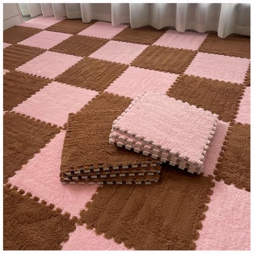 Plüsch-Puzzlematten für den Boden, ineinandergreifende Schaumstoff-Bodenmatte, 30 x 30 cm quadratische Flauschige Schaumstofffliesen, weiche Spielmatten für den Raumbereich (Größe: 16 Stück, Farbe: P Plüsch-Puzzlematten für den Boden, ineinandergreifende Schaumstoff-Bodenmatte, 30 x 30 cm quadratische Flauschige Schaumstofffliesen, weiche Spielmatten für den Raumbereich (Größe: 16 Stück, Farbe: P von MYRDBT