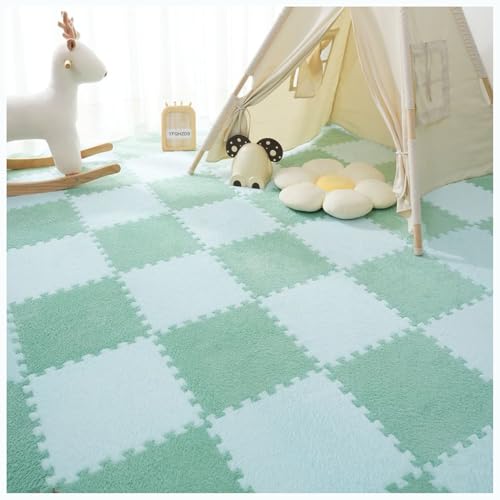 Plüschschaum-Bodenfliesen, 10 Stück 30 x 30 cm quadratische Patchwork-Teppiche, Puzzle-Schaumstoff-Bodenmatte, Flauschige ineinander greifende Teppichfliesen, Spielmatte für die Heimdekoration im Woh Plüschschaum-Bodenfliesen, 10 Stück 30 x 30 cm quadratische Patchwork-Teppiche, Puzzle-Schaumstoff-Bodenmatte, Flauschige ineinander greifende Teppichfliesen, Spielmatte für die Heimdekoration im Woh von MYRDBT