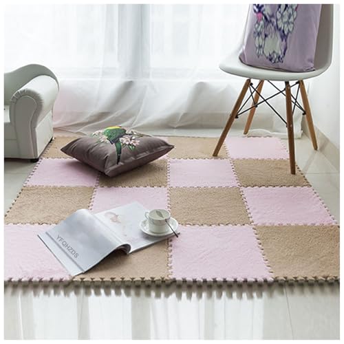 Puzzle-Teppichquadrate, 80 Stück 30 x 30 cm Plüschschaummatten, quadratische ineinander greifende Bodenmatten, zuschneidbare Flauschige Schaumstofffliesen, Puzzle-Spielmatte für Zimmer und Spielzimme Puzzle-Teppichquadrate, 80 Stück 30 x 30 cm Plüschschaummatten, quadratische ineinander greifende Bodenmatten, zuschneidbare Flauschige Schaumstofffliesen, Puzzle-Spielmatte für Zimmer und Spielzimme von MYRDBT