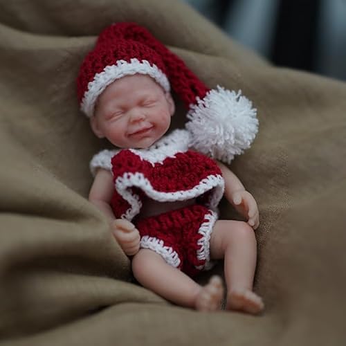 MYREBABY 12,7 cm süße Mini-Silikon-Körper-Mädchen, Vollsilikon lebensechte Neugeborene Babypuppe, geschlossene Augen lächelndes Baby das Aussehen echte Babys Anti Stress Puppen MYREBABY 12,7 cm süße Mini-Silikon-Körper-Mädchen, Vollsilikon lebensechte Neugeborene Babypuppe, geschlossene Augen lächelndes Baby das Aussehen echte Babys Anti Stress Puppen von MYREBABY