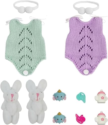 MYREBABY 2-teiliges Puppen-Kleidungsset, Bärenpuppen und Flaschen-Nippeln, für 17,8 cm große Puppen MYREBABY 2-teiliges Puppen-Kleidungsset, Bärenpuppen und Flaschen-Nippeln, für 17,8 cm große Puppen von MYREBABY