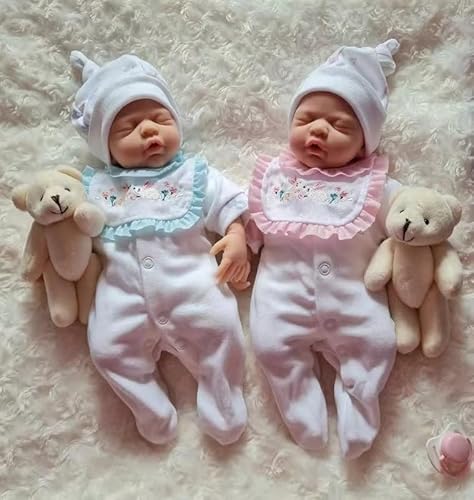 MYREBABY 30,5 cm lebensechte Reborn-Babypuppe, Zwillinge, Jungen, Mädchen, Vollsilikon-Babypuppe, realistisch, weiches Silikon, Neugeborenenen-Babypuppe mit Zubehör für 3 + Jahre alte Mädchen, Jungen MYREBABY 30,5 cm lebensechte Reborn-Babypuppe, Zwillinge, Jungen, Mädchen, Vollsilikon-Babypuppe, realistisch, weiches Silikon, Neugeborenenen-Babypuppe mit Zubehör für 3 + Jahre alte Mädchen, Jungen von MYREBABY