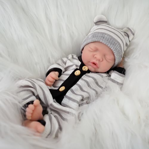 MYREBABY 30,5 cm süße Reborn-Babypuppe für Jungen, Vollsilikon-Babypuppe, realistisch, weiches Silikon, Neugeborenenen-Puppe mit Zubehör für 3 + Jahre alt MYREBABY 30,5 cm süße Reborn-Babypuppe für Jungen, Vollsilikon-Babypuppe, realistisch, weiches Silikon, Neugeborenenen-Puppe mit Zubehör für 3 + Jahre alt von MYREBABY