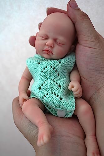 MYREBABY 7 Zoll Mini-Silikon-Baby, wiedergeborene Babypuppen, Silikon-Ganzkörper-realistische Neugeborene-Babypuppe, echte Miniatur-Babypuppe (Mädchen) von MYREBABY