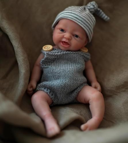 MYREBABY 7 Zoll wiedergeborene Babypuppe, Silikonpuppe Junge John Mini realistische Neugeborene Babypuppen Silikon Ganzkörper Stressabbau MYREBABY 7 Zoll wiedergeborene Babypuppe, Silikonpuppe Junge John Mini realistische Neugeborene Babypuppen Silikon Ganzkörper Stressabbau von MYREBABY