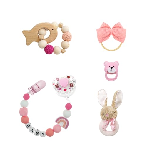 MYREBABY Rebom Baby-Puppen-Zubehör-Set, beinhaltet: magnetisches Schnuller-Set, Kaninchenratle, Kopf-Feuer, Holzarmband. Geeignet für 43,2–55,9 cm große Reborn-Puppen MYREBABY Rebom Baby-Puppen-Zubehör-Set, beinhaltet: magnetisches Schnuller-Set, Kaninchenratle, Kopf-Feuer, Holzarmband. Geeignet für 43,2–55,9 cm große Reborn-Puppen von MYREBABY