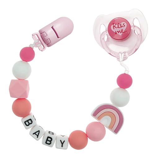 MYREBABY Reborn Baby Dolls Schnuller-Clips, Zubehör mit magnetischem Schnuller, rosa Stil, magnetische Schnuller-Clips für Reborn Babypuppe MYREBABY Reborn Baby Dolls Schnuller-Clips, Zubehör mit magnetischem Schnuller, rosa Stil, magnetische Schnuller-Clips für Reborn Babypuppe von MYREBABY