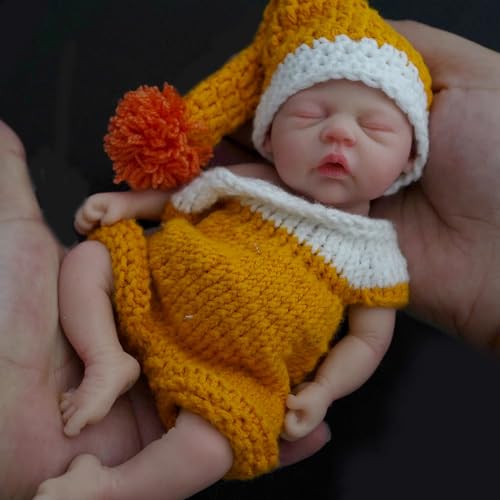MYREBABY Reborn-Babypuppe, 17,8 cm, Silikon-Puppe, Mädchen, Beata, Mini-Puppe, realistische Babypuppe, Ganzkörper-Babypuppe, Ganzkörper-Stressabbau MYREBABY Reborn-Babypuppe, 17,8 cm, Silikon-Puppe, Mädchen, Beata, Mini-Puppe, realistische Babypuppe, Ganzkörper-Babypuppe, Ganzkörper-Stressabbau von MYREBABY