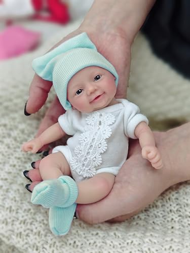 MYREBABY Reborn-Babypuppe, 17,8 cm, Silikon-Puppe, Mädchen, Cindy, realistische Mini-Puppe, für Neugeborene, Ganzkörper-Puppe, mit Fütterungszubehör und Geschenkbox MYREBABY Reborn-Babypuppe, 17,8 cm, Silikon-Puppe, Mädchen, Cindy, realistische Mini-Puppe, für Neugeborene, Ganzkörper-Puppe, mit Fütterungszubehör und Geschenkbox von MYREBABY