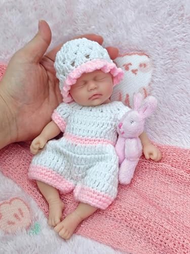 MYREBABY Reborn Babypuppe, 17,8 cm, Silikonpuppe, Mädchen, Linda, realistische Mini-Puppe, für Neugeborene, Ganzkörper-Puppe, mit Fütterungszubehör und Geschenkbox MYREBABY Reborn Babypuppe, 17,8 cm, Silikonpuppe, Mädchen, Linda, realistische Mini-Puppe, für Neugeborene, Ganzkörper-Puppe, mit Fütterungszubehör und Geschenkbox von MYREBABY
