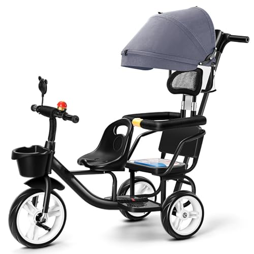 4 in 1 Laufrad Dreirad, Dreirad Multi-Funtion Kinder Dreirad mit Doppelsitz& Verdeck, abnehmbarer hinterer Schiebebügel, für 1-7 Jahre Kleinkind erste Dreirad für Bewegung, Radfahren und Outdoor-Spiel 4 in 1 Laufrad Dreirad, Dreirad Multi-Funtion Kinder Dreirad mit Doppelsitz& Verdeck, abnehmbarer hinterer Schiebebügel, für 1-7 Jahre Kleinkind erste Dreirad für Bewegung, Radfahren und Outdoor-Spiel von MYRTFK
