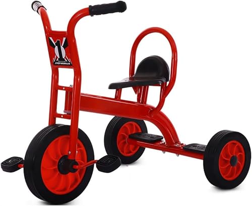 Dreirad für Kinder, Kinderspielgerät Fahrrad, Kindertagesstätte Kleinkind-Dreirad, großes Vorderrad, Karbonstahlrahmen, aufblasbare Räder können 200lb tragen, für Fahrer ab 2 Jahren(Red) von MYRTFK