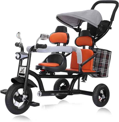 Kinder Dreirad, 4in 1 Dreirad Multi-Funtion mit Doppelsitz, Kleinkind Kinderwagen mit abnehmbarem Schiebebügel, Vordersitz mit Geländer, Doppelbremsen für 1-7 Jahre Vorschule Spielplatz Ausrüstung(Bla Kinder Dreirad, 4in 1 Dreirad Multi-Funtion mit Doppelsitz, Kleinkind Kinderwagen mit abnehmbarem Schiebebügel, Vordersitz mit Geländer, Doppelbremsen für 1-7 Jahre Vorschule Spielplatz Ausrüstung(Bla von MYRTFK