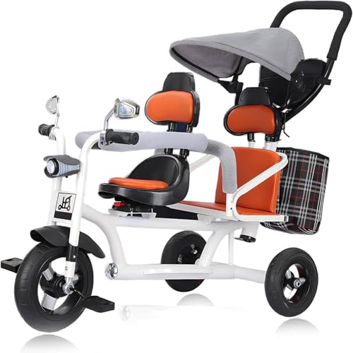 Kinder Dreirad, 4in 1 Dreirad Multi-Funtion mit Doppelsitz, Kleinkind Kinderwagen mit abnehmbarem Schiebebügel, Vordersitz mit Geländer, Doppelbremsen für 1-7 Jahre Vorschule Spielplatz Ausrüstung(Whi Kinder Dreirad, 4in 1 Dreirad Multi-Funtion mit Doppelsitz, Kleinkind Kinderwagen mit abnehmbarem Schiebebügel, Vordersitz mit Geländer, Doppelbremsen für 1-7 Jahre Vorschule Spielplatz Ausrüstung(Whi von MYRTFK