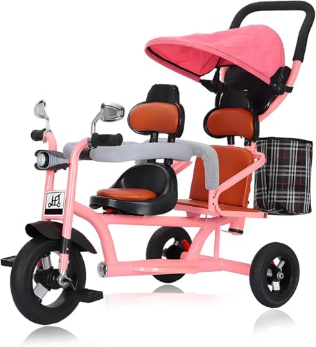 Kinder Dreirad, 4in 1 Dreirad Multi-Funtion mit Doppelsitz, Kleinkind Kinderwagen mit abnehmbarem Schiebebügel, Vordersitz mit Geländer, Doppelbremsen für 1-7 Jahre Vorschule Spielplatz Ausrüstung(Pin Kinder Dreirad, 4in 1 Dreirad Multi-Funtion mit Doppelsitz, Kleinkind Kinderwagen mit abnehmbarem Schiebebügel, Vordersitz mit Geländer, Doppelbremsen für 1-7 Jahre Vorschule Spielplatz Ausrüstung(Pin von MYRTFK