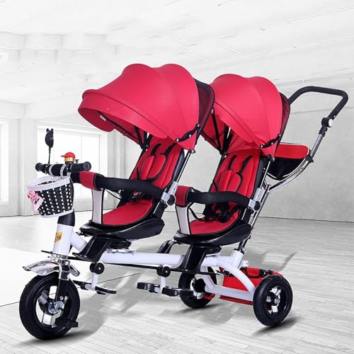 Kinderdreirad, Vier-in-Eins-Dreirad-Kinderwagen, Zweisitzer-Tretfahrrad, Kinderwagen mit Sonnenschutz, Zwei-Wege-Drehsitz/Abnehmbarer hinterer Schiebegriff/Einziehbare Pedale, für Kinder von 1 bis 6 J Kinderdreirad, Vier-in-Eins-Dreirad-Kinderwagen, Zweisitzer-Tretfahrrad, Kinderwagen mit Sonnenschutz, Zwei-Wege-Drehsitz/Abnehmbarer hinterer Schiebegriff/Einziehbare Pedale, für Kinder von 1 bis 6 J von MYRTFK
