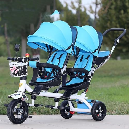 Kinderdreirad, Vier-in-Eins-Dreirad-Kinderwagen, Zweisitzer-Tretfahrrad, Kinderwagen mit Sonnenschutz, Zwei-Wege-Drehsitz/Abnehmbarer hinterer Schiebegriff/Einziehbare Pedale, für Kinder von 1 bis 6 J Kinderdreirad, Vier-in-Eins-Dreirad-Kinderwagen, Zweisitzer-Tretfahrrad, Kinderwagen mit Sonnenschutz, Zwei-Wege-Drehsitz/Abnehmbarer hinterer Schiebegriff/Einziehbare Pedale, für Kinder von 1 bis 6 J von MYRTFK