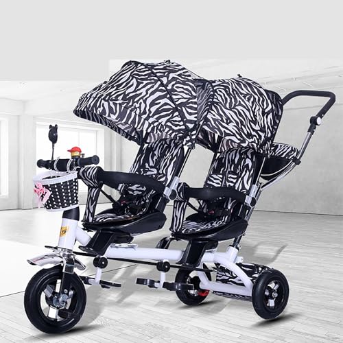 Kinderdreirad, Vier-in-Eins-Dreirad-Kinderwagen, Zweisitzer-Tretfahrrad, Kinderwagen mit Sonnenschutz, Zwei-Wege-Drehsitz/Abnehmbarer hinterer Schiebegriff/Einziehbare Pedale, für Kinder von 1 bis 6 J Kinderdreirad, Vier-in-Eins-Dreirad-Kinderwagen, Zweisitzer-Tretfahrrad, Kinderwagen mit Sonnenschutz, Zwei-Wege-Drehsitz/Abnehmbarer hinterer Schiebegriff/Einziehbare Pedale, für Kinder von 1 bis 6 J von MYRTFK