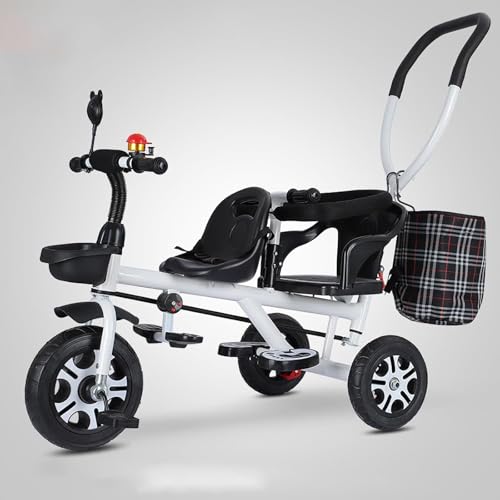 Laufräder Kinderdreirad, 3 in 1 Baby-Dreirad mit Doppelsitz und abnehmbarer elterlicher Schiebestange, für 1-6 Jahre alten Jungen Mädchen Outdoor-Spielzeug Geschenke, Vorschule Spielplatz Ausrüstung(W Laufräder Kinderdreirad, 3 in 1 Baby-Dreirad mit Doppelsitz und abnehmbarer elterlicher Schiebestange, für 1-6 Jahre alten Jungen Mädchen Outdoor-Spielzeug Geschenke, Vorschule Spielplatz Ausrüstung(W von MYRTFK