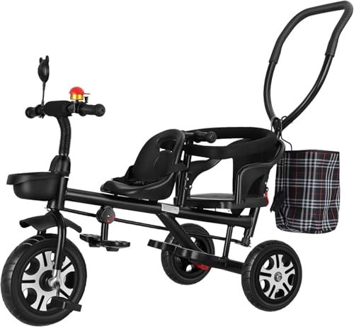 Laufräder Kinderdreirad, 3 in 1 Baby-Dreirad mit Doppelsitz und abnehmbarer elterlicher Schiebestange, für 1-6 Jahre alten Jungen Mädchen Outdoor-Spielzeug Geschenke, Vorschule Spielplatz Ausrüstung(B Laufräder Kinderdreirad, 3 in 1 Baby-Dreirad mit Doppelsitz und abnehmbarer elterlicher Schiebestange, für 1-6 Jahre alten Jungen Mädchen Outdoor-Spielzeug Geschenke, Vorschule Spielplatz Ausrüstung(B von MYRTFK