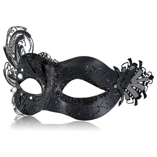 MYSEUNI Damen-Venezianische Maske Schwarz | Elegante Handbemalt Phoenix Maskenball Maske - Für Hochzeiten & Karneval passend, Halloween & Kostümpartys MYSEUNI Damen-Venezianische Maske Schwarz | Elegante Handbemalt Phoenix Maskenball Maske - Für Hochzeiten & Karneval passend, Halloween & Kostümpartys von MYSEUNI