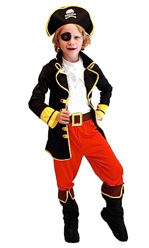 MYSTELLA Kostüm Karneval Piraten Jungen Kinder 10-12 Jahre Kleid Kostüm Piraten Kinder (130-140 cm) von MYSTELLA