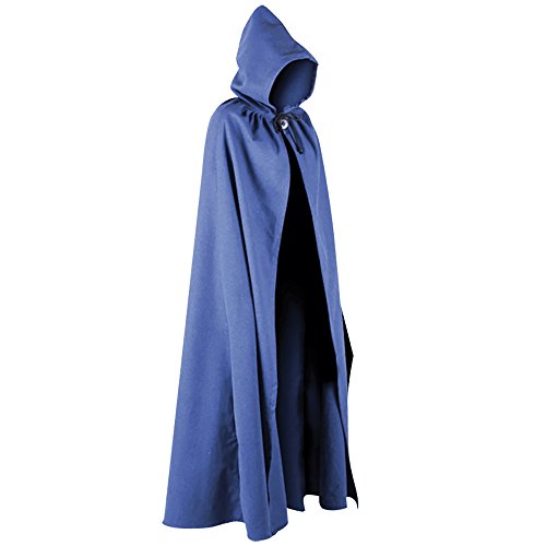 MYTHOLON Aaron Umhang mit Kapuze, Kostüm aus Canvas Baumwolle, Mittelalter LARP, Verkleidung Damen Herren, Blau MYTHOLON Aaron Umhang mit Kapuze, Kostüm aus Canvas Baumwolle, Mittelalter LARP, Verkleidung Damen Herren, Blau von MYTHOLON