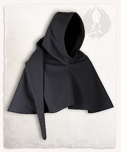 MYTHOLON Benson Gugel Canvas schwarz Baumwolle Kostüm Kapuze Umhang Mittelalter Verkleidung… von MYTHOLON