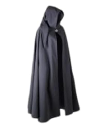 MYTHOLON Gora Umhang mit Kapuze, Kostüm aus Canvas, Mittelalter LARP, Verkleidung Damen Herren, Schwarz MYTHOLON Gora Umhang mit Kapuze, Kostüm aus Canvas, Mittelalter LARP, Verkleidung Damen Herren, Schwarz von MYTHOLON