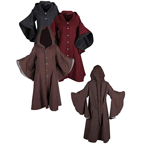 MYTHOLON Lilian Kapuzenmantel, Umhang mit Kapuze aus Baumwolle, schwarz/Natur S, Mittelalter, LARP, Cosplay, Wikinger MYTHOLON Lilian Kapuzenmantel, Umhang mit Kapuze aus Baumwolle, schwarz/Natur S, Mittelalter, LARP, Cosplay, Wikinger von MYTHOLON