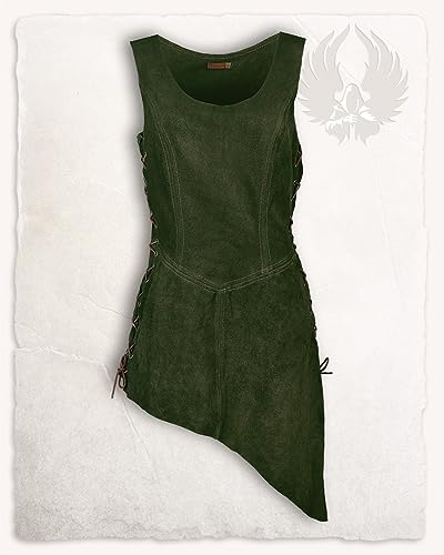MYTHOLON Lunette Waffenrock aus Wildleder, grün, S, Elfenrüstung, Mittelalter, LARP, Cosplay, Wikinger von MYTHOLON