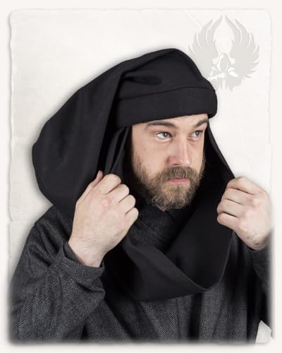 MYTHOLON Rafael Chaperon, Canvas, schwarz, XL, Mittelalter Kopfbedeckung, Gugel, Haube MYTHOLON Rafael Chaperon, Canvas, schwarz, XL, Mittelalter Kopfbedeckung, Gugel, Haube von MYTHOLON