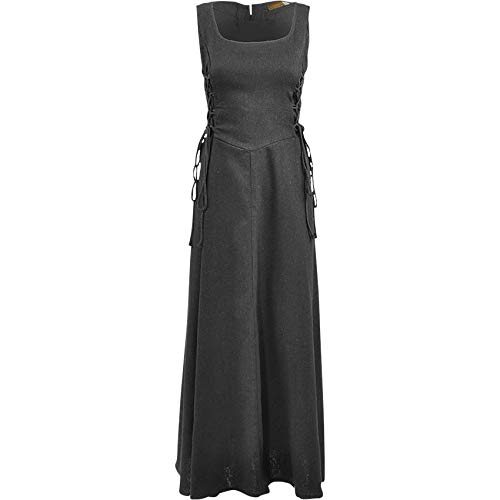 MYTHOLON Uma Kleid Canvas schwarz, XL, Kleid Mittelalter Damen, LARP, Cosplay, Wikinger von MYTHOLON