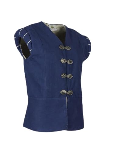 MYTHOLON Weste Geoffrey Doublet Canvas blau, XXL, Mittelalter Herren, Ritterwams, edle Weste, Landsknecht MYTHOLON Weste Geoffrey Doublet Canvas blau, XXL, Mittelalter Herren, Ritterwams, edle Weste, Landsknecht von MYTHOLON
