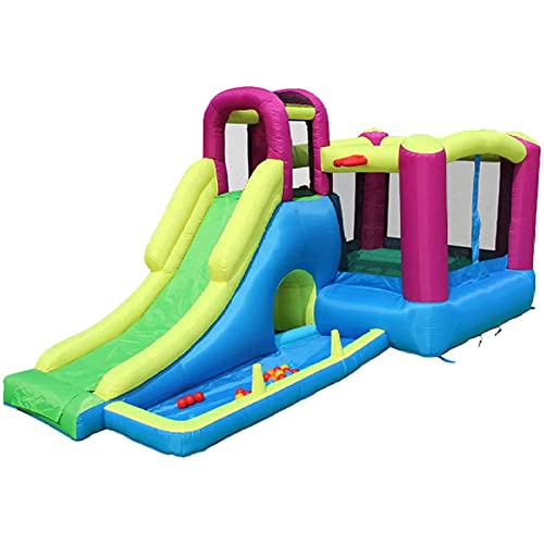 Hüpfburg, Aufblasbare Hüpfburg, geräumige Hüpfburg mit Pool-Trampolin, multifunktionale aufblasbare Burg von MYXJX