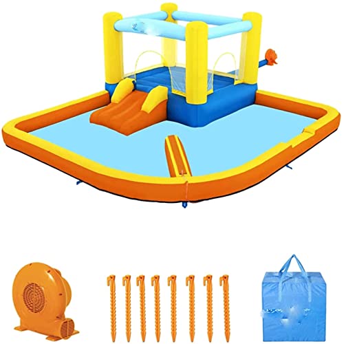Hüpfburg, Geräumiges aufblasbares Hüpfhaus, Unterhaltungs-Hüpfburg, Wasserpistolen, Planschbecken, Wasserrutsche, Spielhaus im Freien Hüpfburg, Geräumiges aufblasbares Hüpfhaus, Unterhaltungs-Hüpfburg, Wasserpistolen, Planschbecken, Wasserrutsche, Spielhaus im Freien von MYXJX