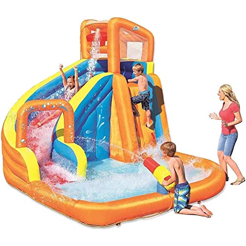 Hüpfburg, Hüpfburg aus verdicktem Stoff, Sicherheit und Gesundheit, aufblasbares Hüpfhaus, großer Spielplatz mit Wasserrutsche, Wasserpistole Hüpfburg, Hüpfburg aus verdicktem Stoff, Sicherheit und Gesundheit, aufblasbares Hüpfhaus, großer Spielplatz mit Wasserrutsche, Wasserpistole von MYXJX