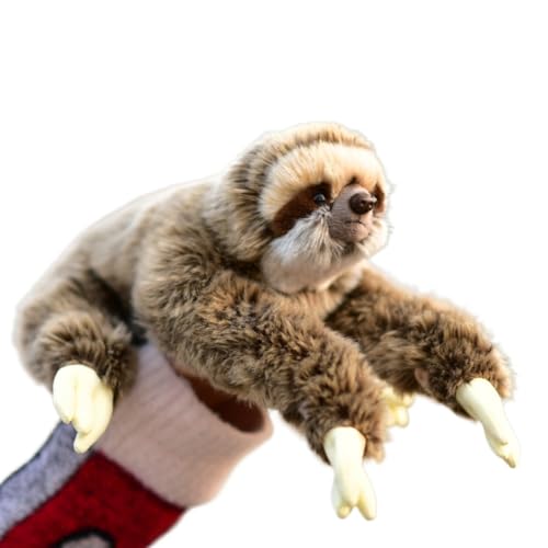10,5" Realistisches Faultier-Handpuppen-Plüschtier, weiche gefüllte Faultier-Tierpuppe (Folivora) von MZICXV