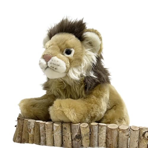 16,5" Realistisches Löwenplüschtier, großes weiches Löwen-Stofftier mit Mähne, Wildtierplüsch (Panthera Leo) von MZICXV
