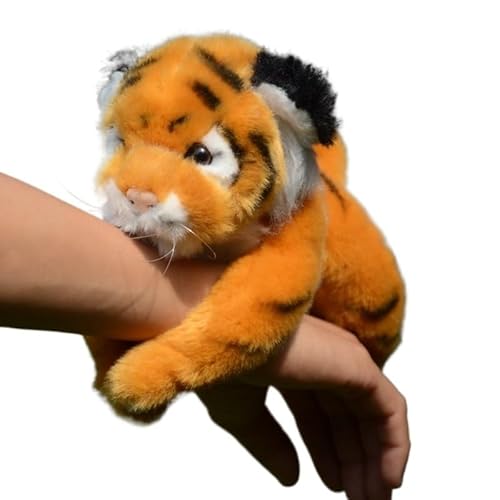 20 cm realistisches Tigerjunges Plüschtier mit Magnet – entzückendes Stofftier(Brown) von MZICXV