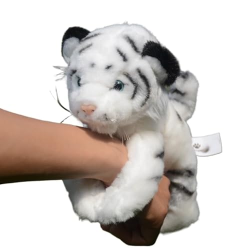 20 cm realistisches Tigerjunges Plüschtier mit Magnet – entzückendes Stofftier(White) von MZICXV