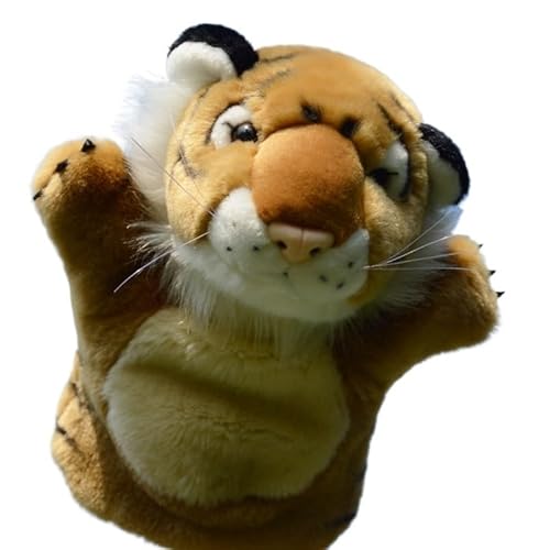 9,8" Tiger-Handpuppe, realistisches ausgestopftes Tiger-Plüschtier, weiche und kuschelige Tierpuppe(Brown) von MZICXV