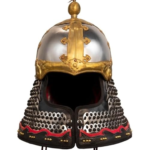 Guard Mingguang Style Bohai Helmet | Hand-Engraved Silver-Plated Armor | Wearable Historical Replica for Reenactment &(B) von MZICXV