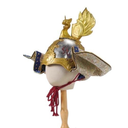 Handgefertigter Generalshelm im Dynastie-Stil | Replik einer historischen Rüstung | Verzierter, faltbarer Helm mit Ohrhörern for Ausstellen | Authentische handwerkliche Schnitzerei | Sammlergeschenk von MZICXV