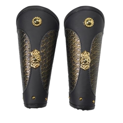 Hanfu-Armschienen aus Leder, Armschützer im antiken Stil, mittelalterliche Stulpen for Männer und Frauen, Fischschuppen-Panzerarmband for LARP, historisches Reenactment von MZICXV