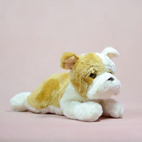 MZICXV 10,2" Hunde-Plüschtier, liegender Stoffhund, realistisches Hundeplüschtier mit gewichteten Perlen, weiches Hundespielzeug von MZICXV