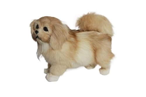 MZICXV 10,2" Realistische Pekingese Figur, Kunsthundstatue, leichtes Wohndekor(Brown) von MZICXV