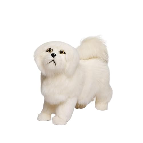 MZICXV 10,2" Realistische Pekingese Figur, Kunsthundstatue, leichtes Wohndekor(White) von MZICXV