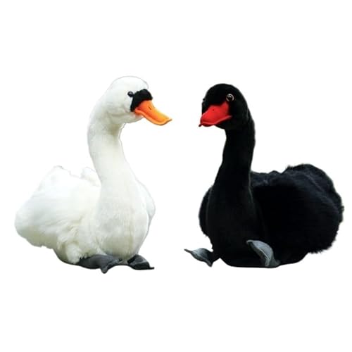 MZICXV 10,2" Weißer Schwan Plüschtier, weiches Stofftier, kuscheliges Schwanenplüschtier (Cygnus Cygnus L.)(Pair of Two) von MZICXV